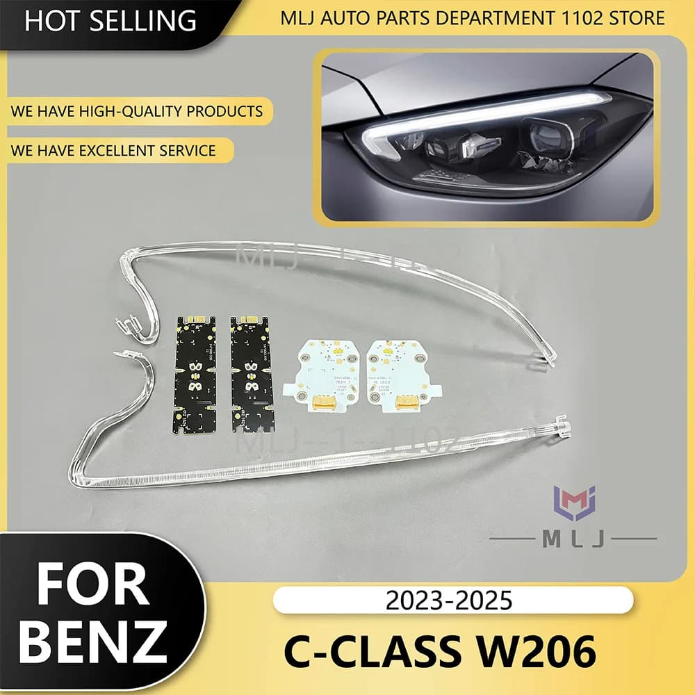 Per Mercedes-Benz Classe C W206 2023-2025: Modulo LED per fari, chip per luci diurne, scheda di controllo, piastra guida luce, tubo a striscia