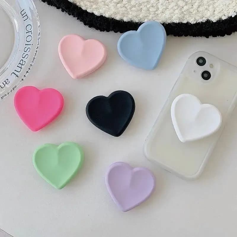 Staffa per impugnatura per telefono in silicone Ins Style Heart – Supporto universale per smartphone iPhone e Android