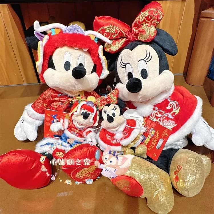 Originale Shanghai Disney 2024 capodanno drago Mickey bambola Minnie portachiavi peluche ciondolo cartoon Mickey Mouse doll