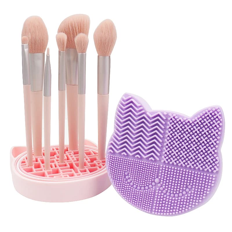 Clean Multifunctional Silicone Makeup Brushes and Storage Box Background Brushes Cleaner for Washing Board Shaft