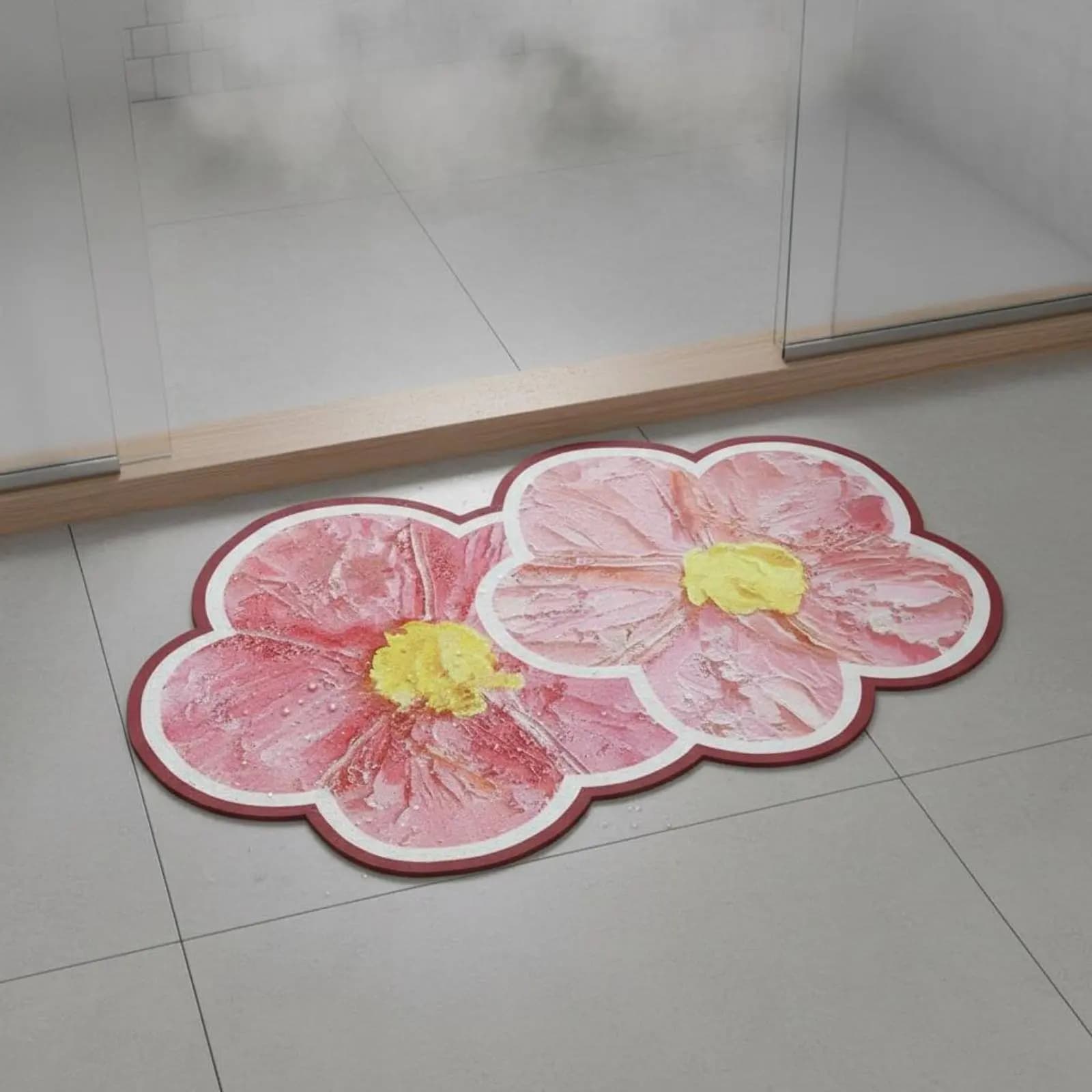 Tappetino da Bagno a Forma di Fiore, Tappeto Decorativo Floreale per Bagno, Lussuosamente Morbido e Confortevole, Facile da Pulire