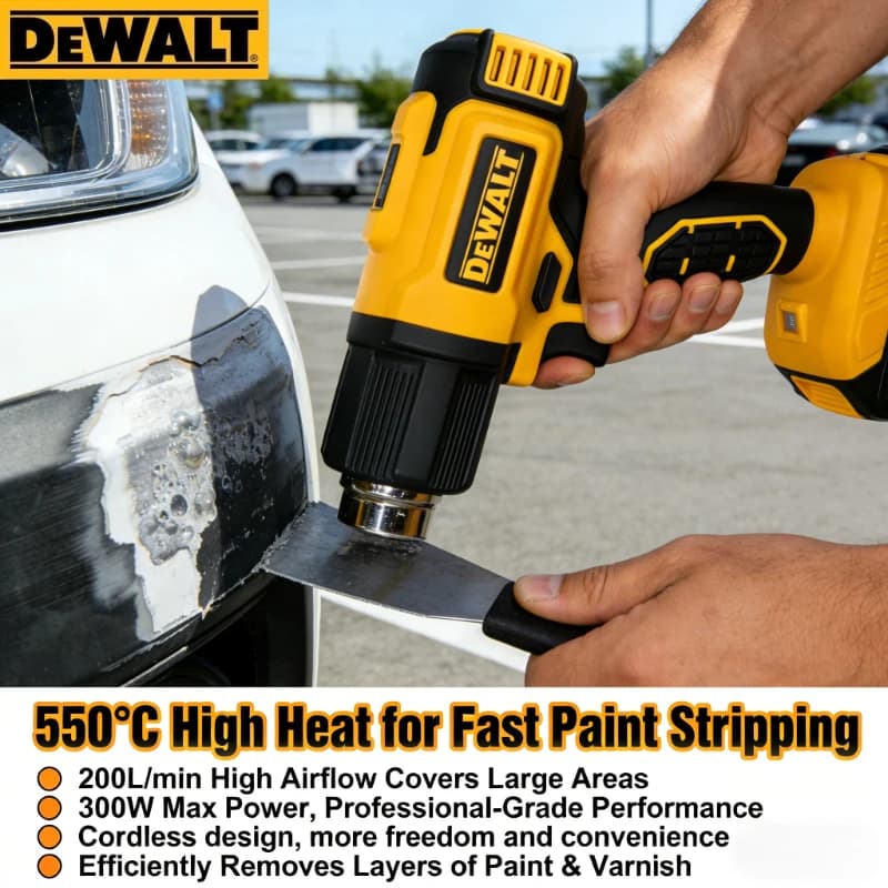 Dewalt DCE530N 20V Cordless Heat Gun High Power Welding Thermal Blower Heat Shrink Wrapping Tool Hot Air Gun (Power Tool )