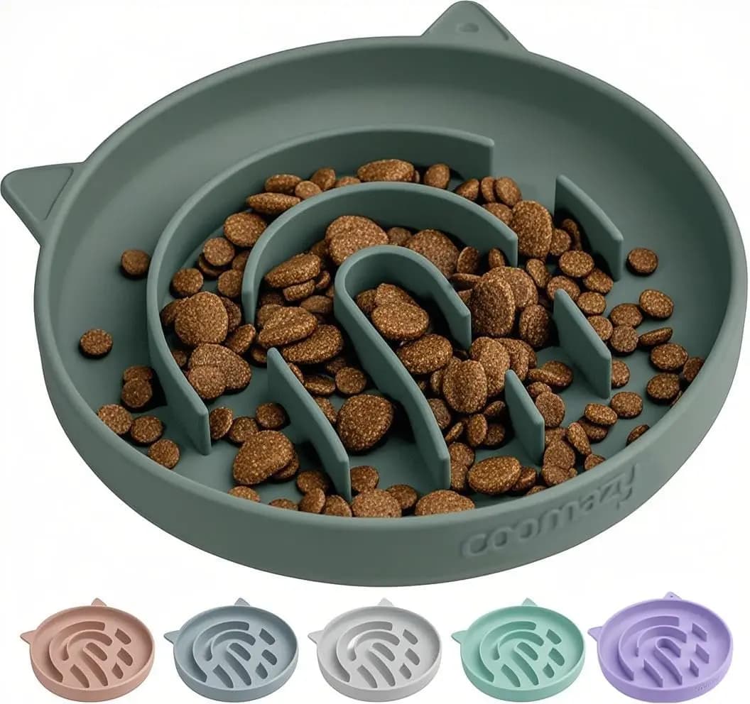 Ciotola Interattiva per Alimentazione Lenta, Giocattolo Puzzle per Cani e Gatti, Previene l'Alimentazione Eccessiva, Verde Scuro 1.4 Tazze