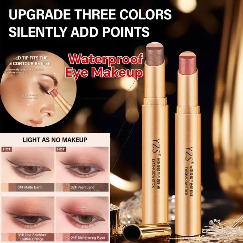 3 Color Foam Stick Umbrella, Bright Glitter, Eye Makeup in One Step For Beginners, Long Life, Waterproof