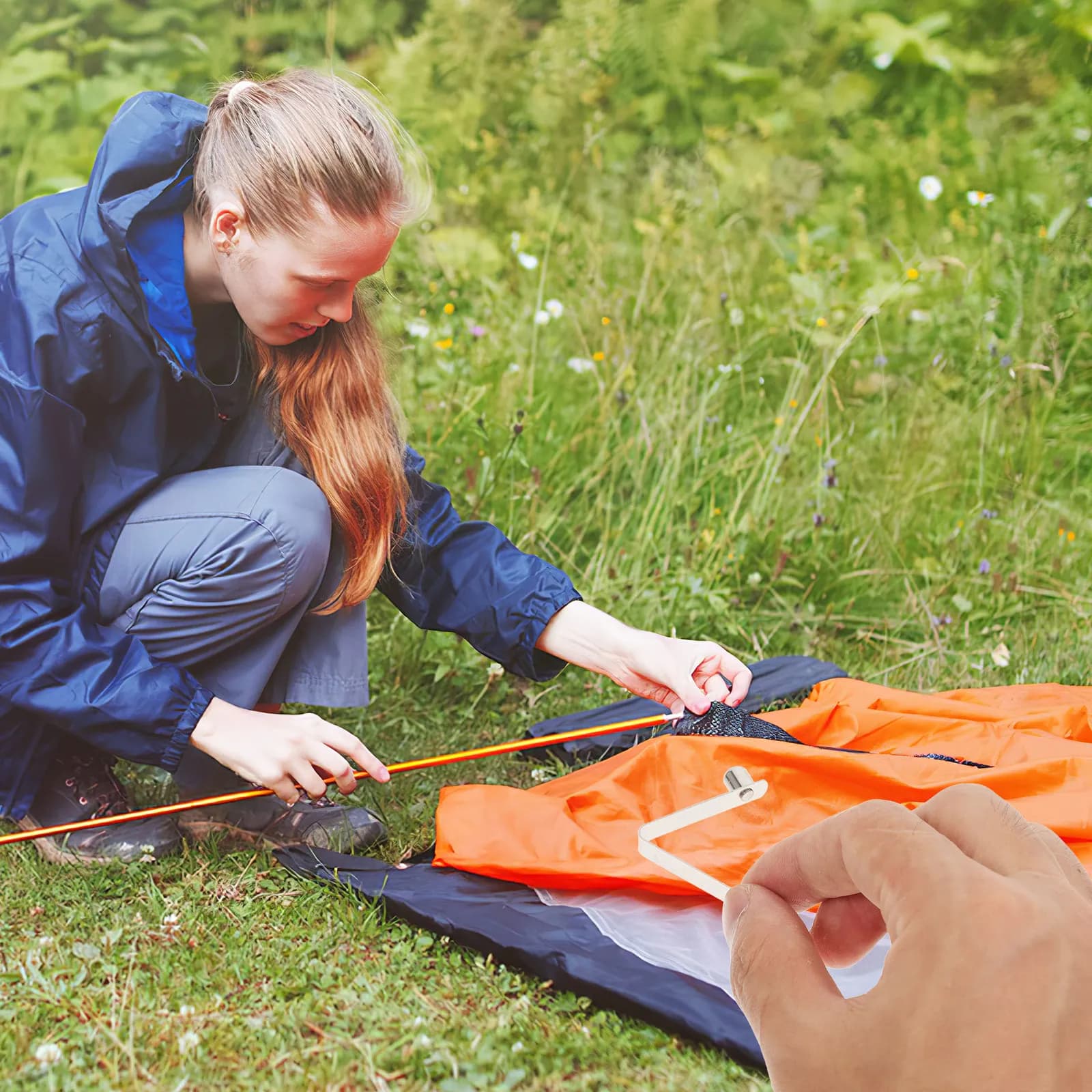6 Pezzi Clip a Molla a V, Morsetti per Tubi Telescopici, Clip a Scatto per Pali da Tenda, Fibbie per Kayak e Barche, Accessori per Campeggio all'Aperto