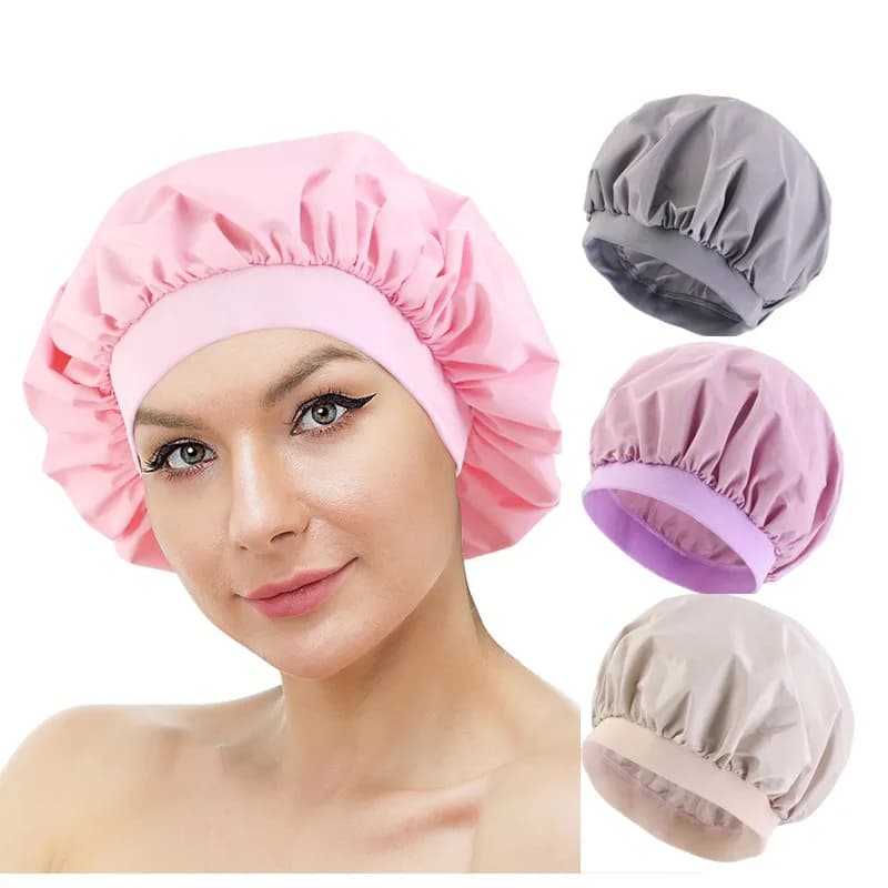 Cappello da bagno impermeabile da donna Copricapo elastico per doccia Cuffie da bagno Beanie Beauty Perm Cap Cuffia per capelli antipolvere Accessori per il bagno