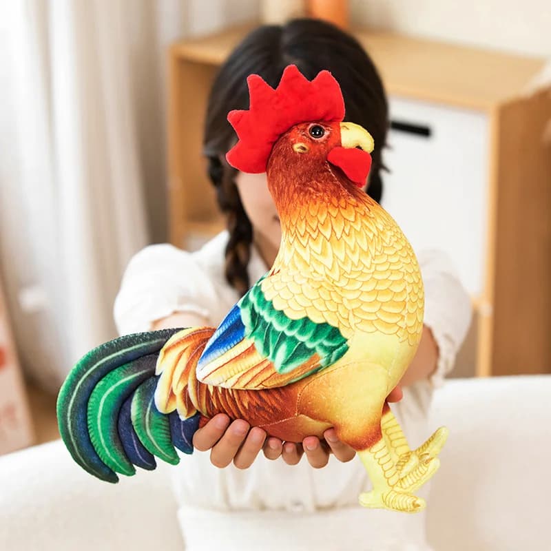 Hot 1pc 34/44cm Simulation Rooster Plush Doll Pillow Red Standing Realistic Chicken Toy Home Decoration Gift For Boys And Girls