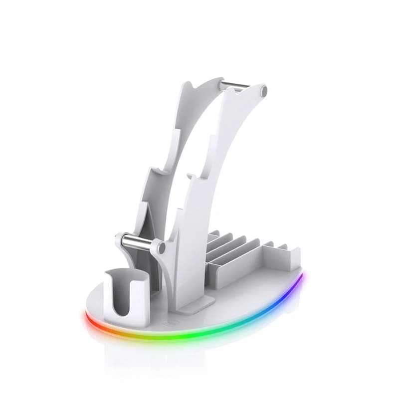 AAAEL-Per PS5 Supporto per controller da tavolo con luci RGB Supporto per cuffie/maniglia/remoto/disco da tavolo