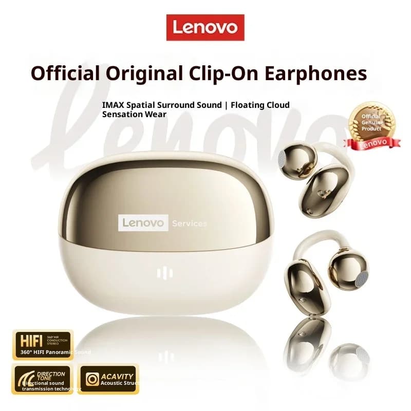 Originale Lenovo RS103 Clip per l'orecchio Wireless Bluetooth V6.0 Cuffie HIFI Stereo Gioco di musica Con cancellazione del rumore Auricolari Sport Auricolari