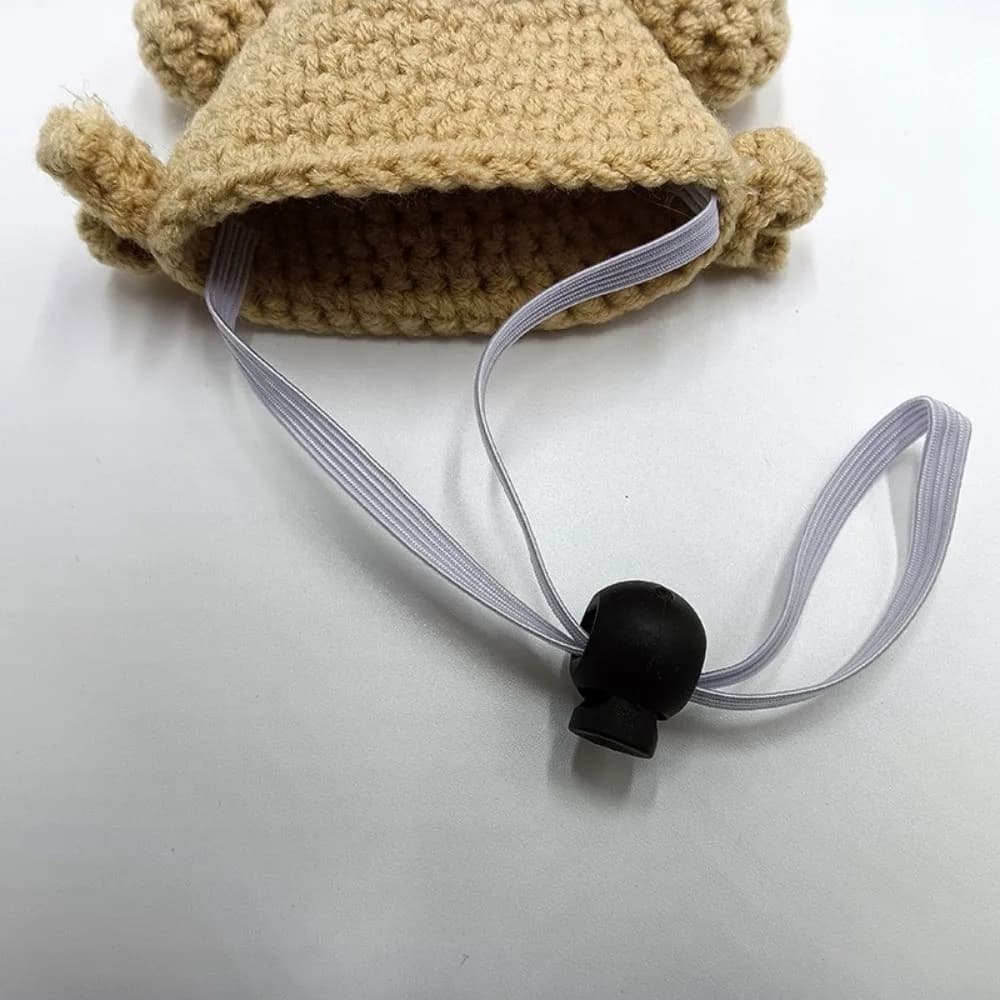 2 Pezzi Divertente Cappello di Lana Lavorato a Maglia a Forma di Coniglio/Turco, Mini Copricapo Decorativo per Piccoli Animali Domestici, Cappello Fatto a Mano all'Uncinetto per Criceti
