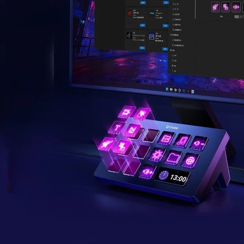 D200 Stream Deck Console con contenuti visivi LCD Tastiera macro programmabile Direttore dal vivo Stazione di commutazione Tastiera di scelta rapida con tasti macro