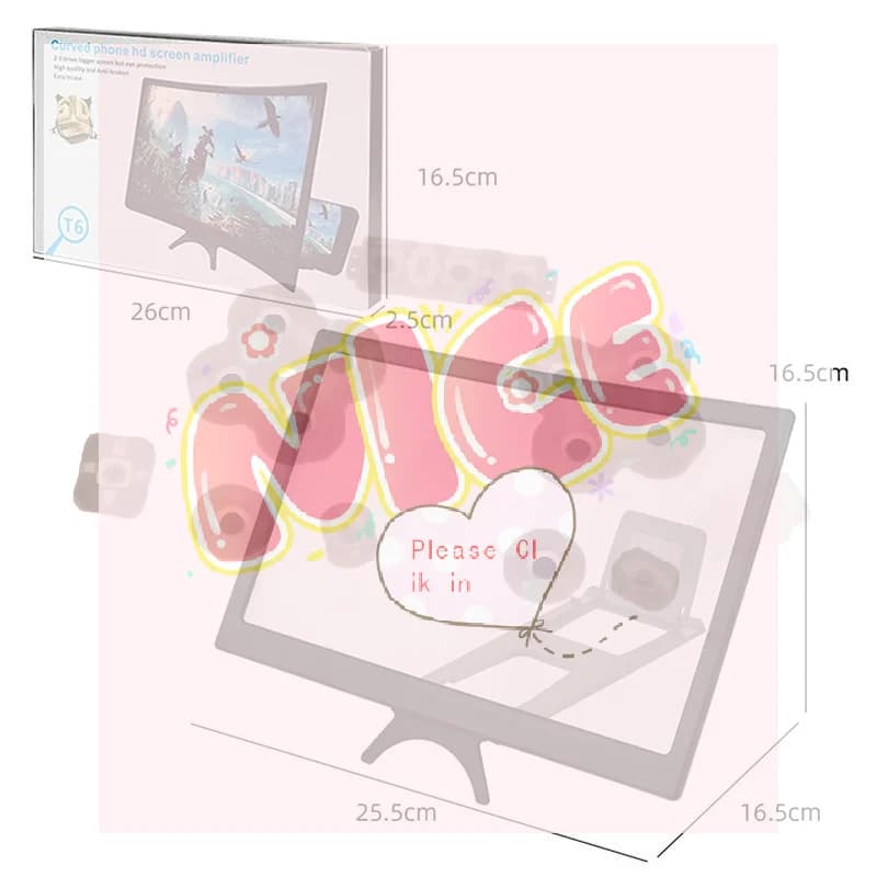 12 Inch Curved Phone Screen Magnifier HD Mobile Phone Screen Amplifier Stand Foldable Eye Protection Enlarger For Movie Video