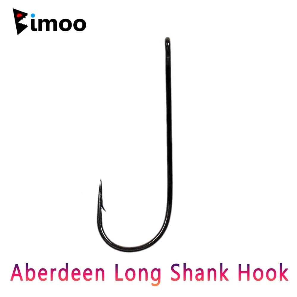 Bimoo 50PCS Aberdeen Gambo Lungo Amo Da Pesca Acqua Salata Acqua Dolce Ami Da Pesca Esche In Metallo Esche Da Traina Streamer Fly Legatura Gancio