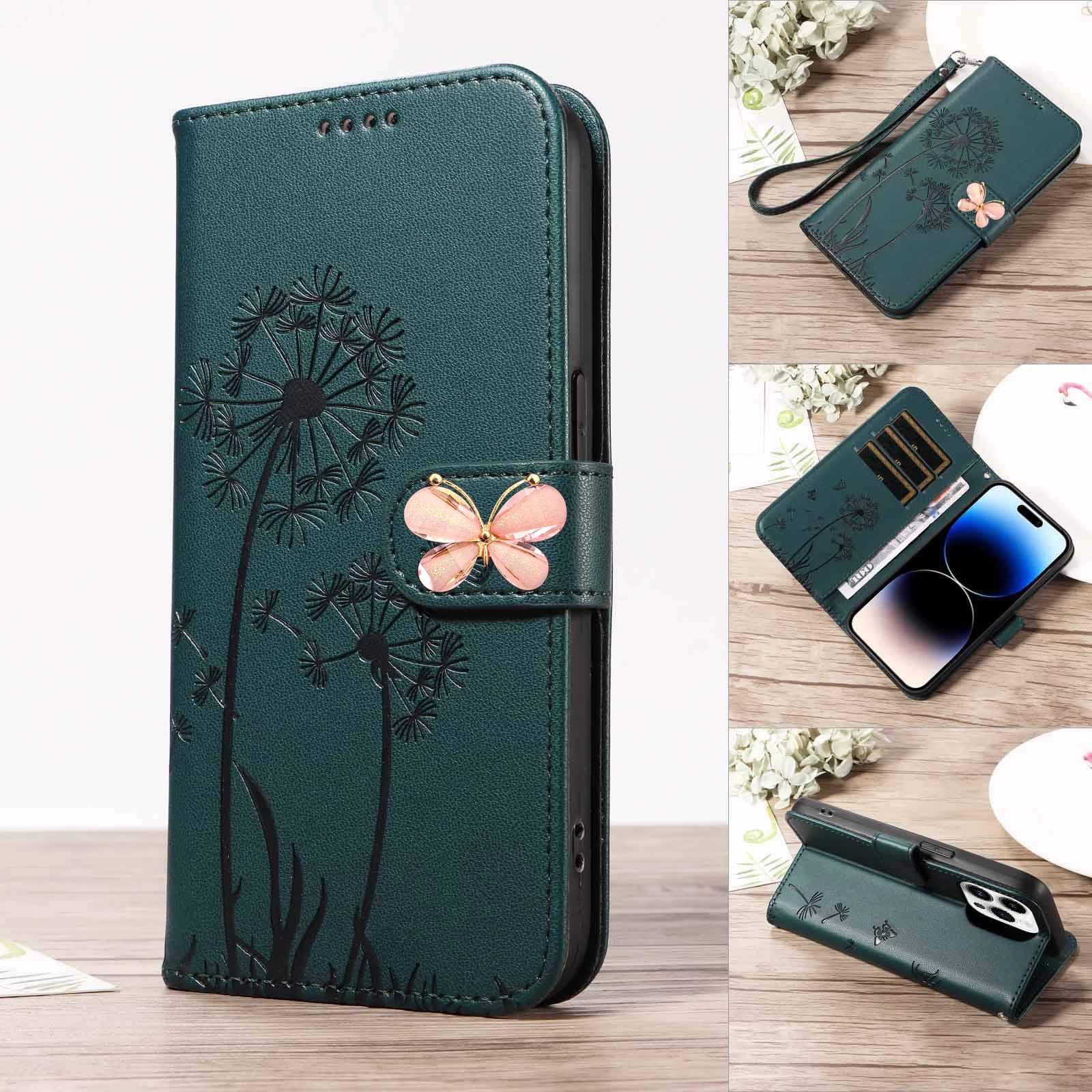 Dandelion Lanyard Leather Flip Case for OnePlus Nord 5 4 CE5 CE4 Lite CE3 Luxury Butterfly Clip 3 Card Slot Wallet Phone Cover