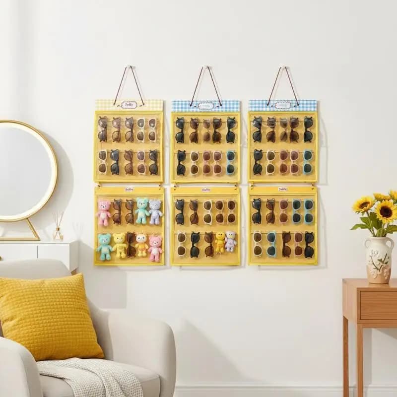 Hanging Plush Doll Organizer With Dustproof Clear Cover Hooks For Toys Home Decor