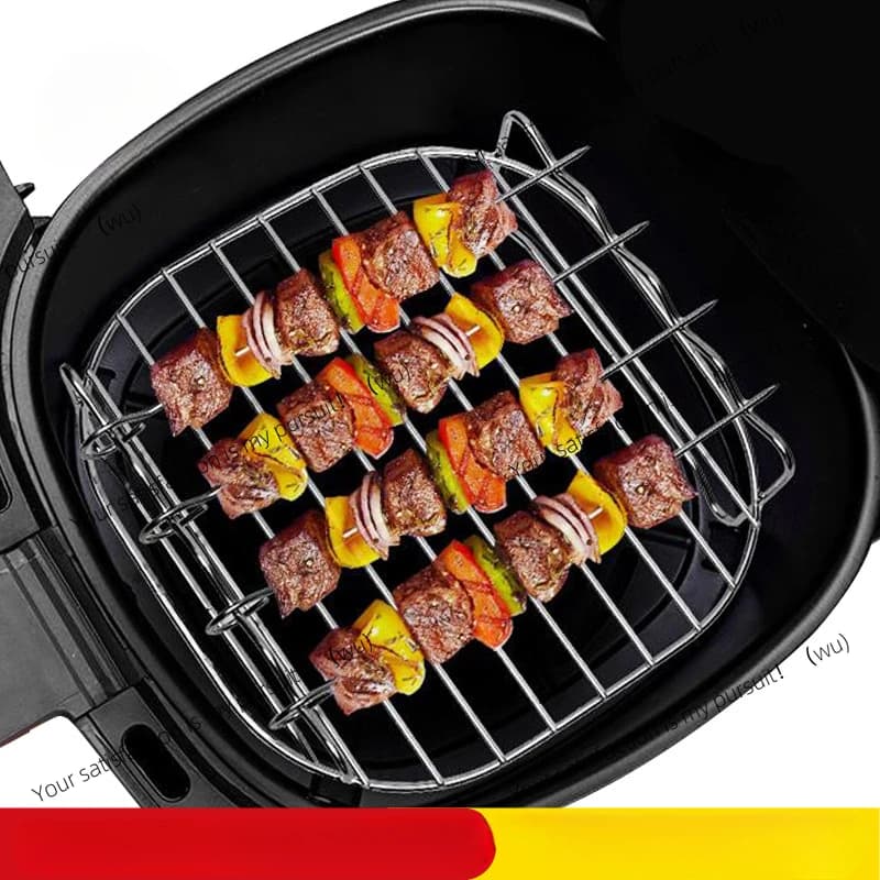 Set per barbecue da esterno, adatto per friggitrice ad aria quadrata, vaporiera, supporto per barbecue in acciaio inossidabile