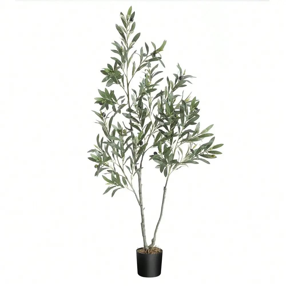 Studyset Albero di ulivo artificiale da 4 piedi, finto albero di ulivo con foglie e frutti realistici, pianta finta in vaso per interni ed esterni, soggiorno, ufficio, decorazione da giardino, regalo ideale per l'inaugurazione della casa