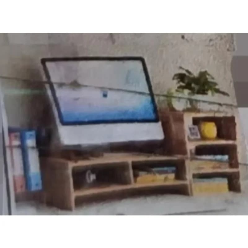 Support for Massello Wood Monitor, Desk Organizer with Laptop shelf, Keyboard, Office Supplies, Ergonomic Height