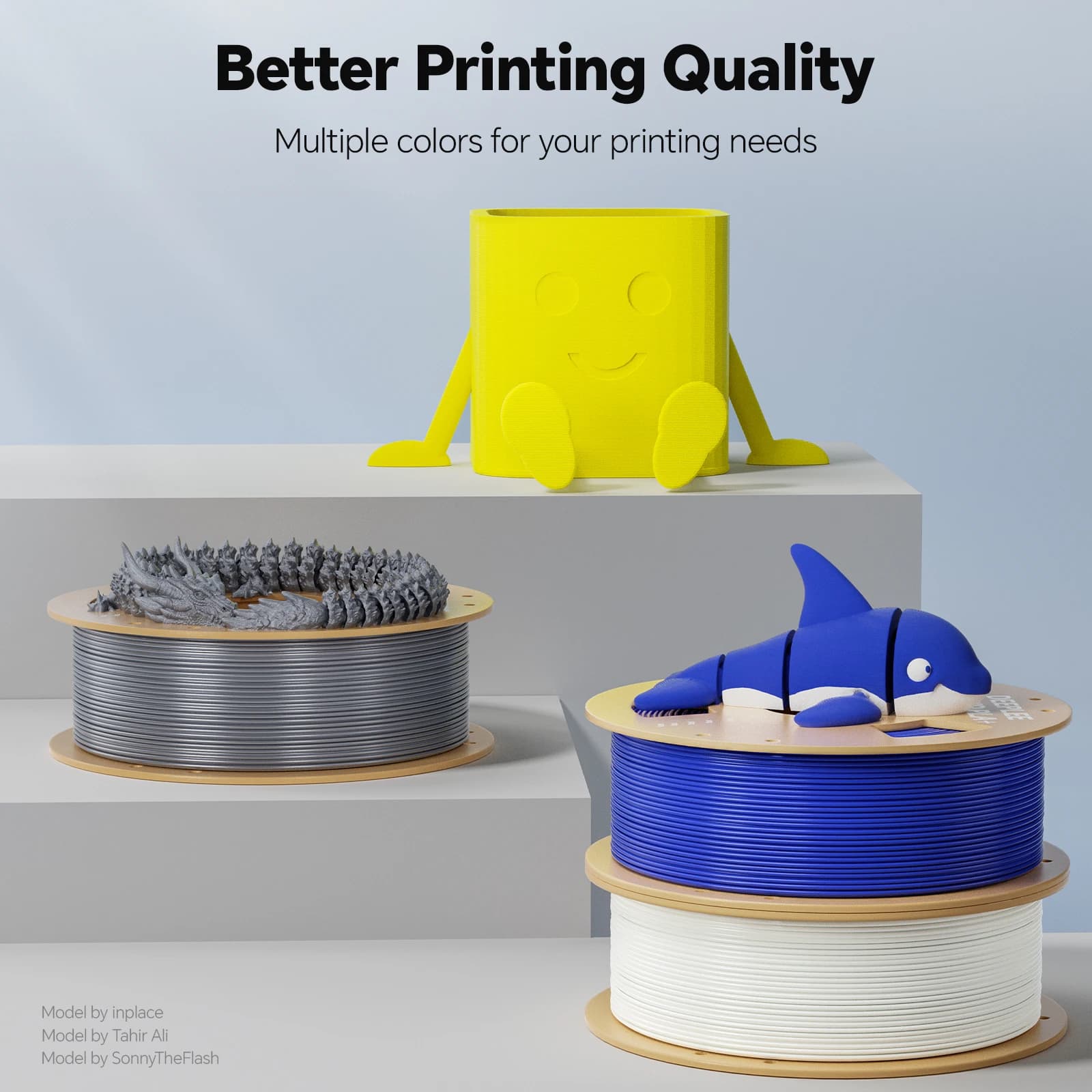 DEEPLEE RAPID PLA+ Filament 1.75mm Plastic for 3D Printer for FDM 3D Printer PLA Filament for 3D Printer 1.75mm Black/White