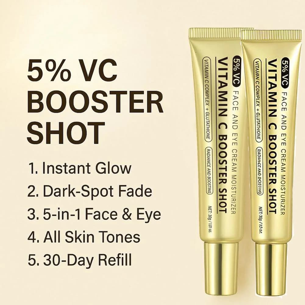 Siero Booster alla Vitamina C con Glutatione, Niacinamide e Vitamina E, Illuminante, Rassodante, Idratante, Siero Leggero per la Cura del Viso