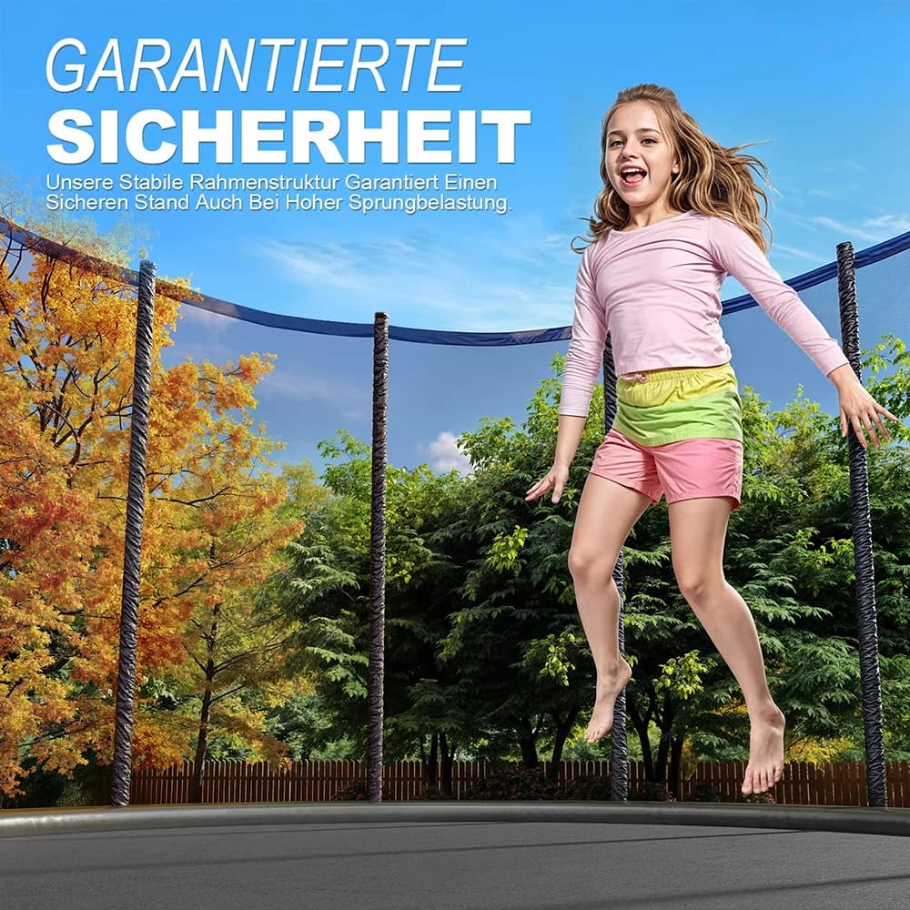 Indoor and Exterior Children's Trampoline with Safety Network, Swing and Boxing Bag for Exercise and Fun