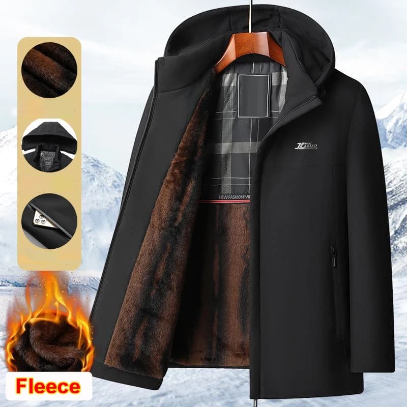 Nuovo Pile Interno Con Cappuccio Giacca Invernale da Uomo Frangivento Cappotti Caldi da Uomo Sci Trekking Giubbotti Outdoor Rimovibile Con Cappuccio Parka Uomo 3XL