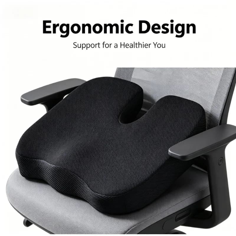 Gel Memory Foam U-Shaped Coccyx Cushion Orthopedic Hip Support Pad Comfort Sitting Cushion for Home Office