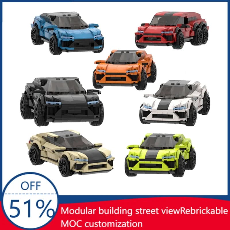Nuovo Modello di Supercar V8 Modificata con Tecnologia MOC, Blocchi da Costruzione Fai-da-Te, Mattoncini Creativi, Regalo Educativo di Natale per Bambini