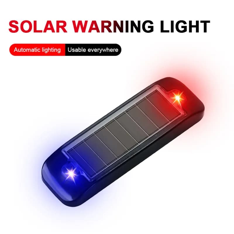 1PC Spia ad energia solare Allarme antifurto Luce LED Indicatore lampeggiante Stroboscopico Rosso Blu Lampada LED per auto Moto Bici