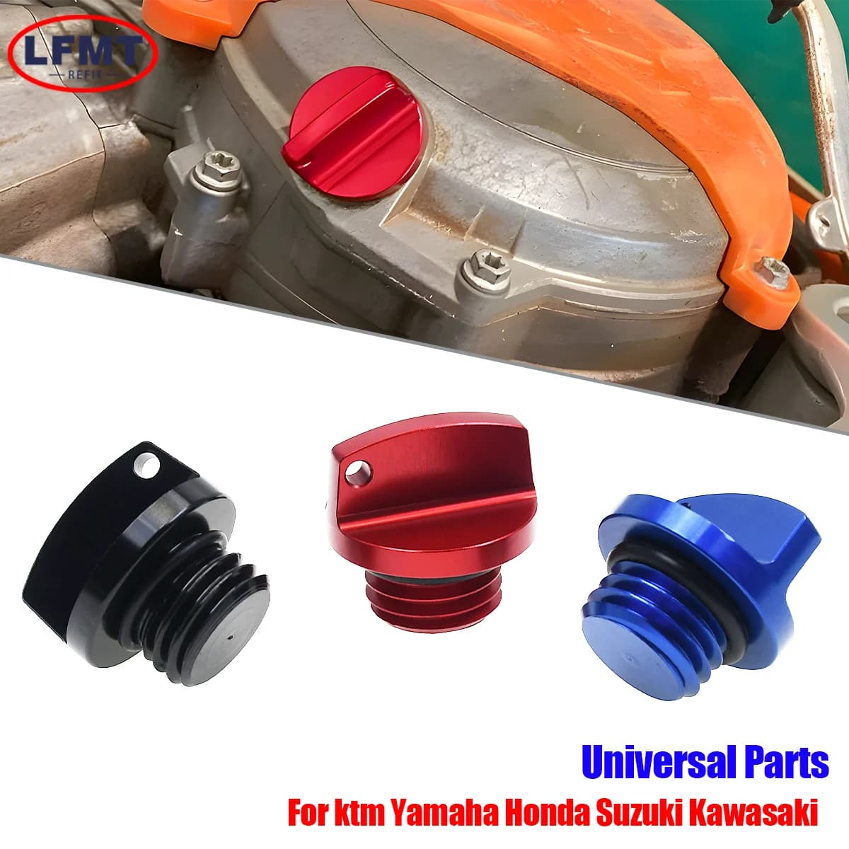 Tappo del basamento del motociclo Tappo di copertura della vite di riempimento dell'olio motore CNC M20 * 2.5 Parti per uso generale per Yamaha Honda Suzuki Kawasaki