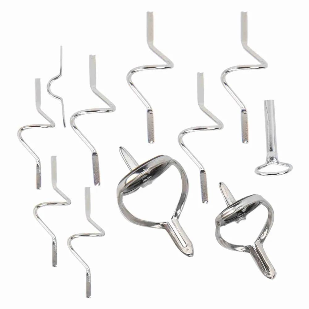 Set di 11 Guide per Canna da Pesca a Mosca in Acciaio Inox, Diverse Dimensioni, Leggere, Kit di Guide per Canna da Pesca Argento