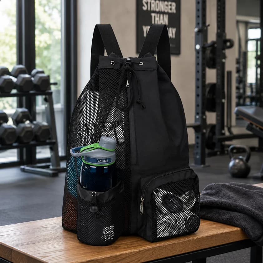 Borsa da Spiaggia con Coulisse per Uomo e Donna, Zaino Estivo per Nuoto, Palestra e Attrezzatura Sportiva, Unisex