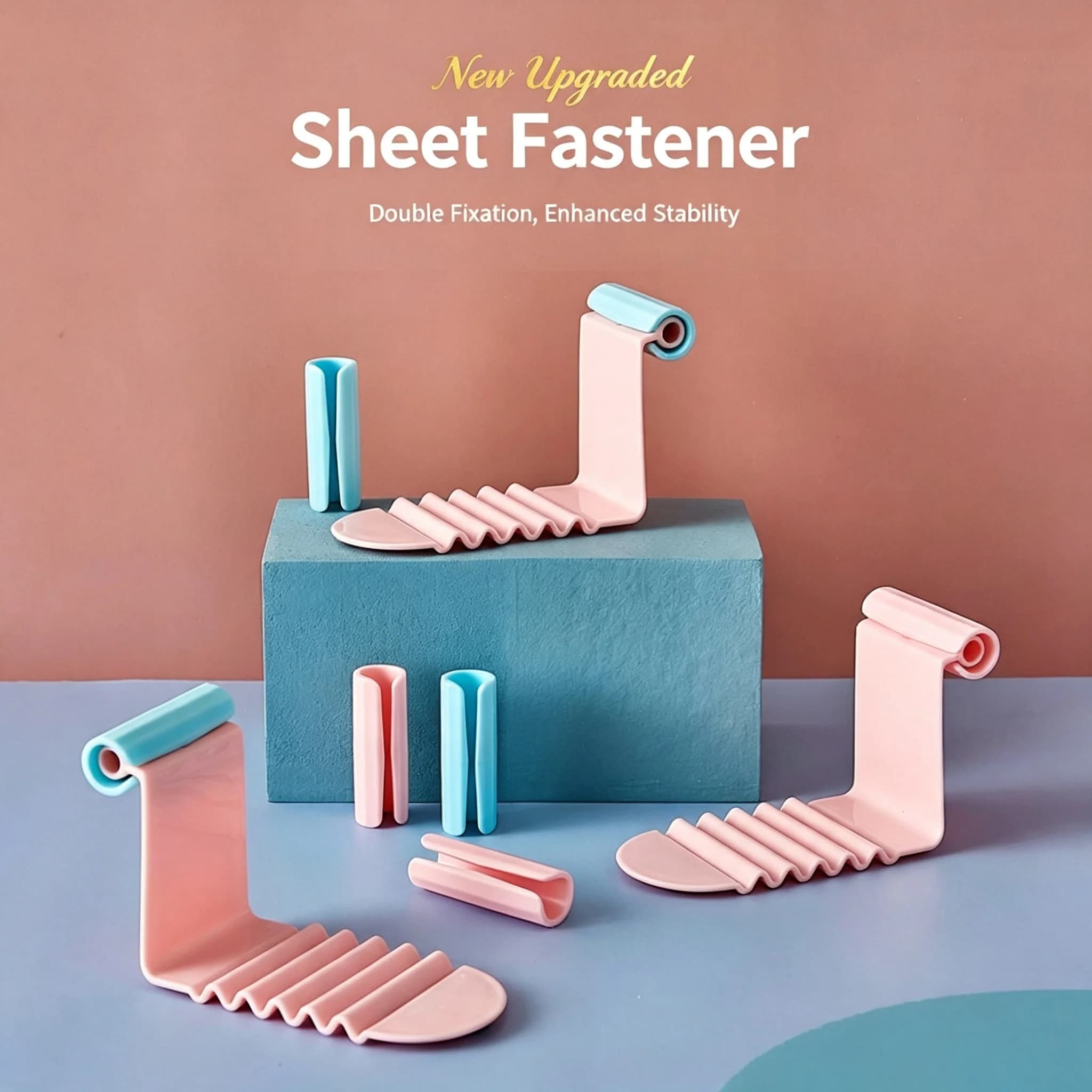 6PCS Upgraded Bed Sheet Fasteners Pinless Non-Slip Invisible Mattress Clips Secure Holders for Sheets Duvets and Covers