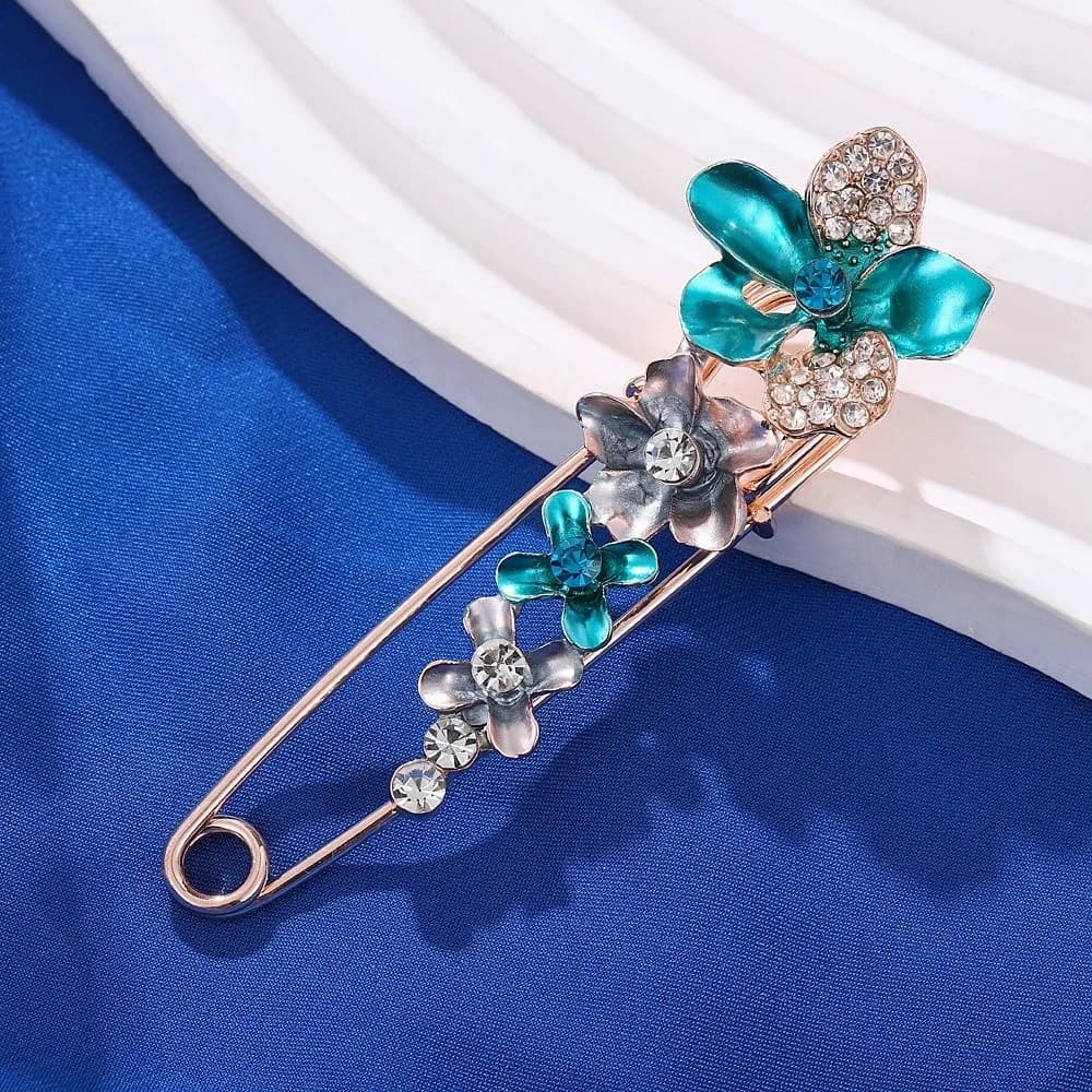 Nuova Spilla Scintillante a Fiore con Strass, Spille Regolabili, Spille di Sicurezza, Decorazione per Vestiti
