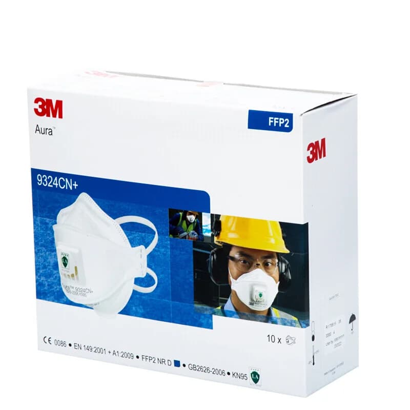 1 pz maschera FFP2 3M 9324CN Aura polvere riutilizzabile KN95 maschera antipolvere foschia meteo con valvola Aura particolate respiratore 9332 maschere