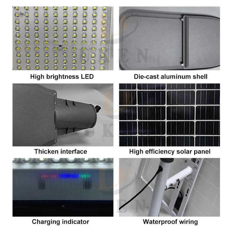 Lampioni stradali con pannelli solari divisi per autostrada esterna impermeabili IP65 dal design moderno da 1000w 2000w 3000w con telecomando