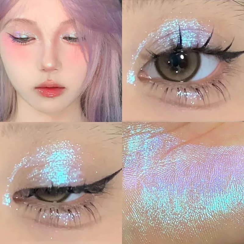 Glitter Highlighter Liquid Eye Shadow Multichrome Shimmer Eyeshadow Chameleon Eye Makeup High Gloss Pearl Shiny Eye Shadow