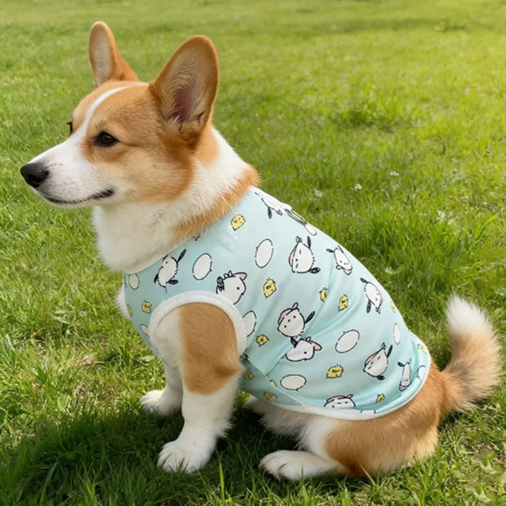 2PCS Cute Printed Dog Vest Harness, Breathable Mesh Dog Shirt with Built-In Leash Clip, Machine Washable Soft Pet Walking Vest