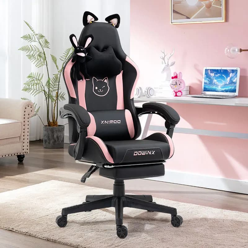 Comoda sedia da computer di design per ragazze, poggiapiedi reclinabile, sedie da gioco girevoli per la casa, sedia da gioco ergonomica, chaise de bureau