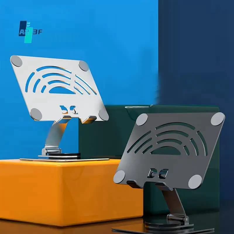 A23F-360 ° Supporto per tablet rotante Supporto per tablet da tavolo in acciaio al carbonio in lega di alluminio per supporto per telefono tablet entro 12,9 pollici