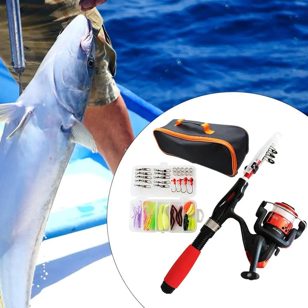 Fishing rod Foldable with Baby Mill, Freshwater Fishing Equipment with Box Accessories