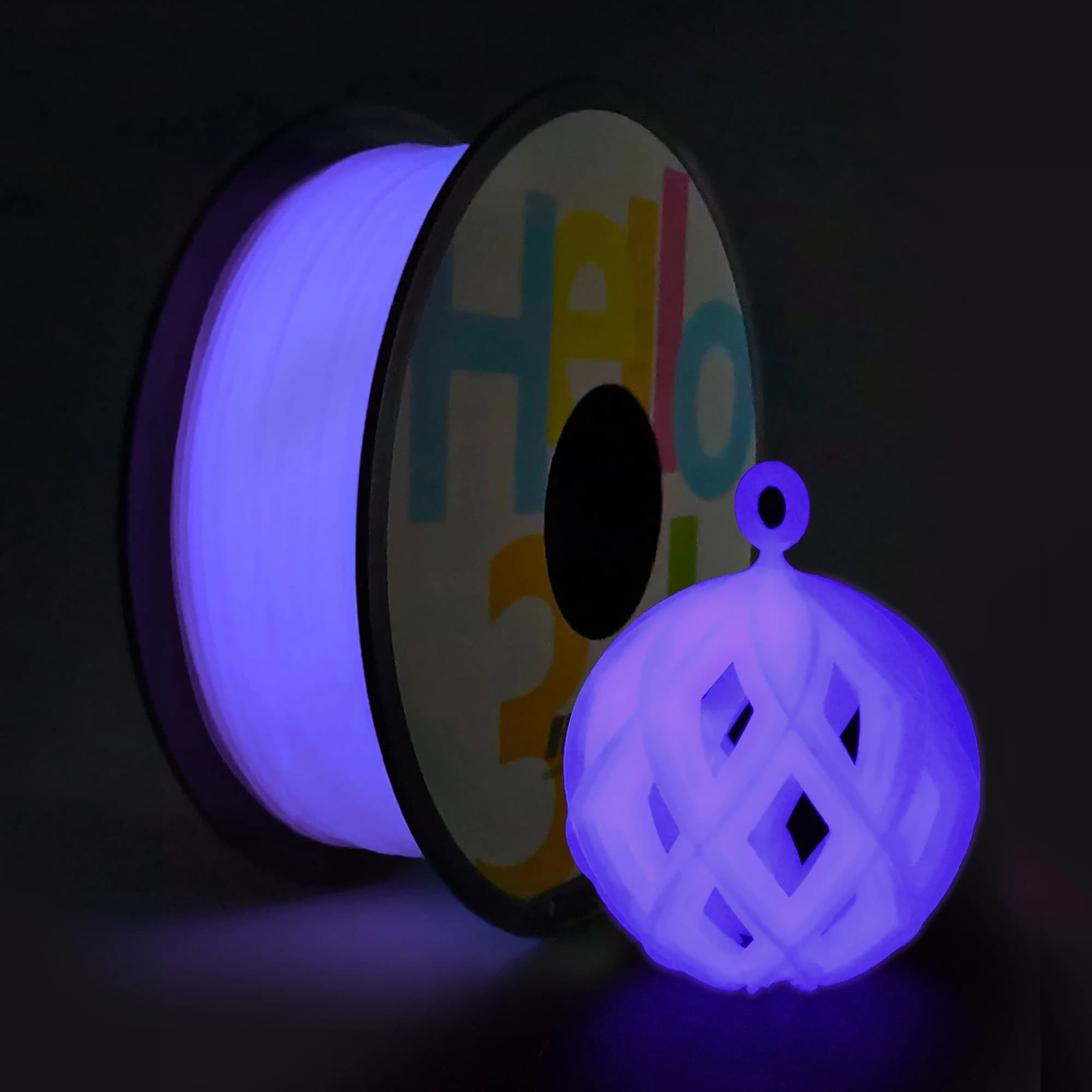 Filament PLA Luminous Purple Green Blue Rainbow for 3D Printing, Sublimable Plastic that Lights up to the Dark