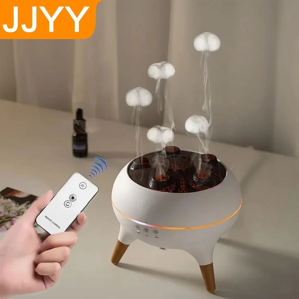 Umidificatore Silenzioso a Nebbia Fredda, Diffusore di Aromi a Forma di Medusa, LED 7 Colori, Spegnimento Automatico, Perfetto per Camera da Letto e Arredamento Casa, 28dB