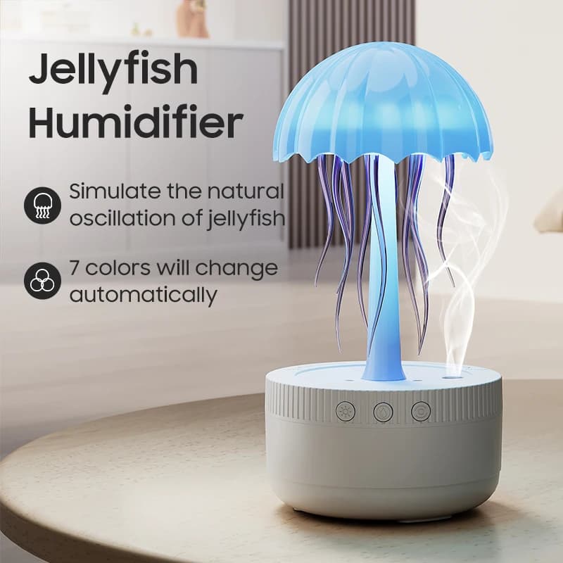 Diffusore dinamico di oli essenziali per meduse 300ML 7 umidificatore d'aria per meduse con luce notturna colorata per la camera da letto di casa