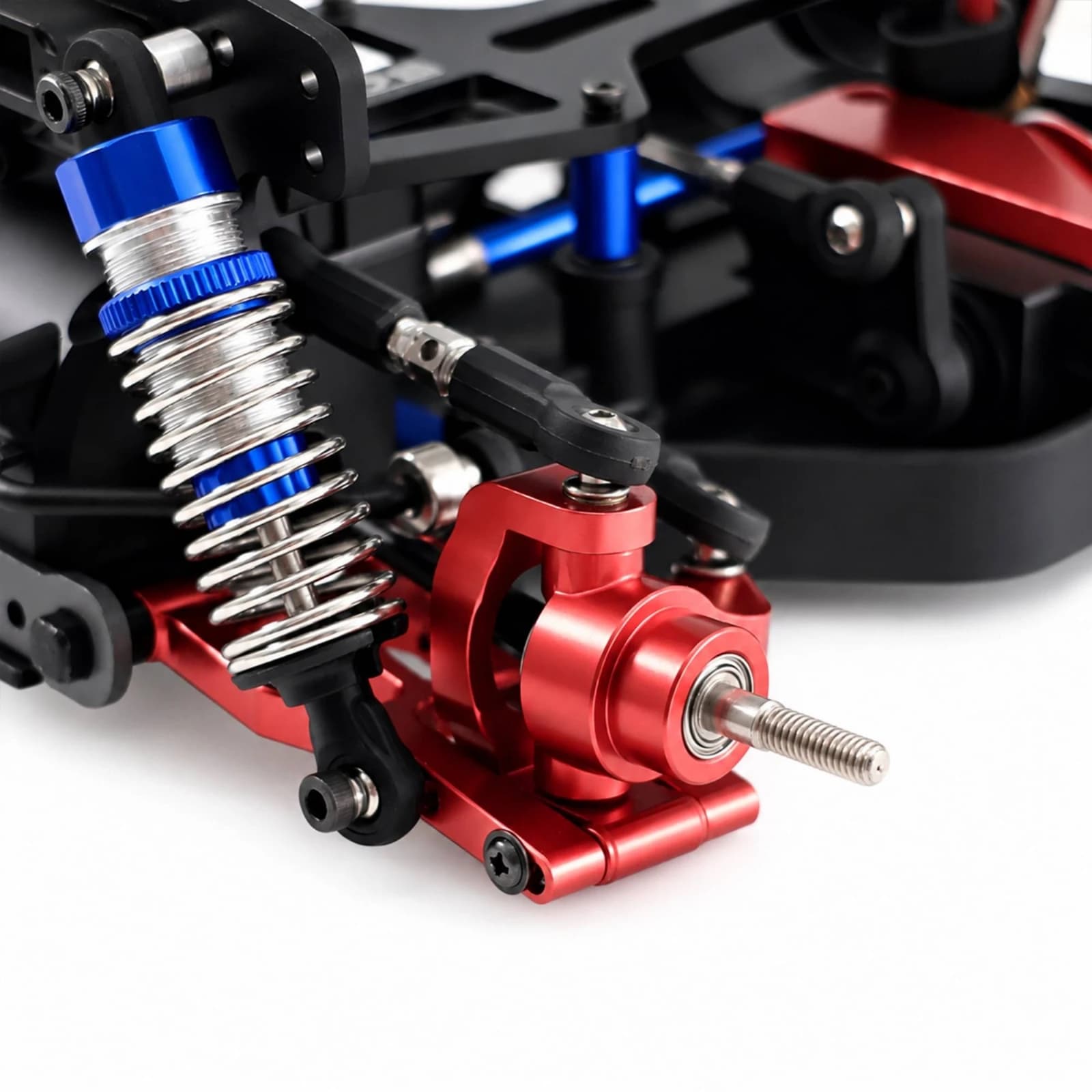 Rear Lower Linkage Arm Metallic-Looking Finish CNC-Machined Linkage Arm Hobby Vehicle Part Lattice Structure