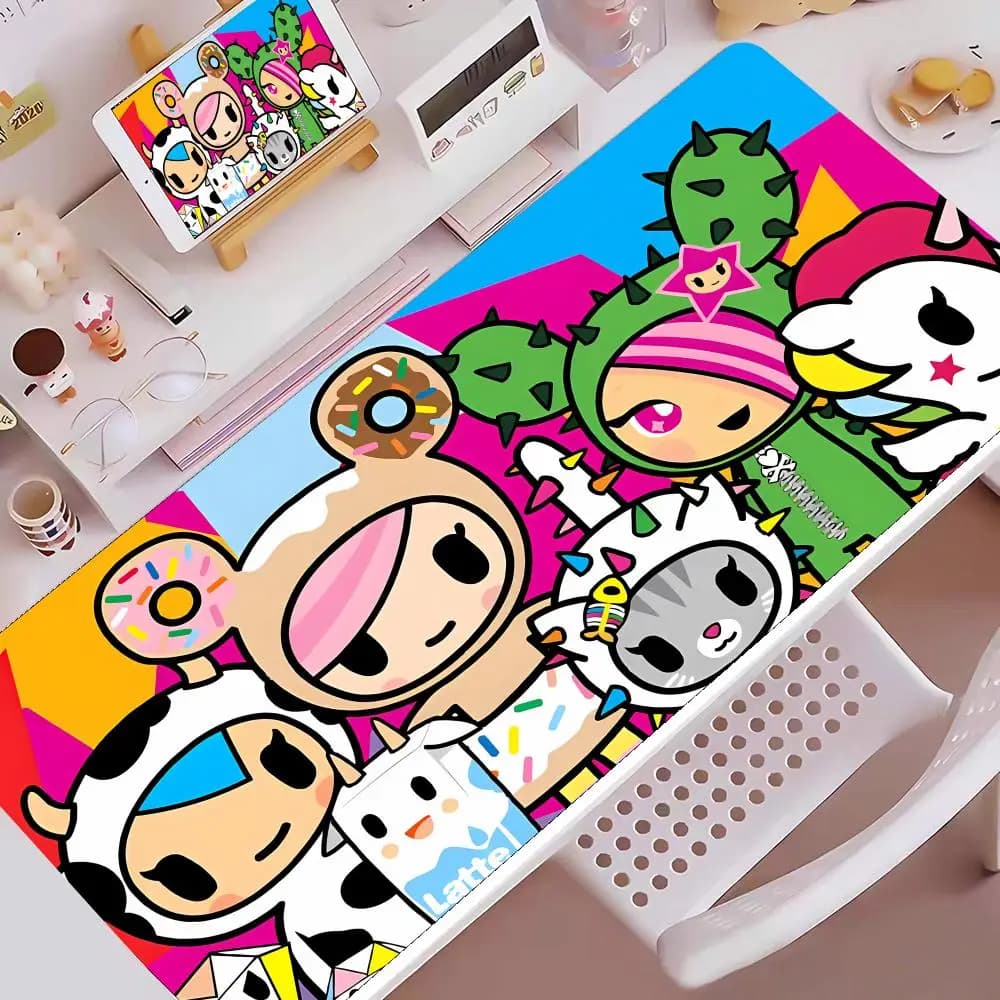 Tappetino per mouse Tokidoki giapponese carino, tappetino per mouse da gioco in gomma naturale, tappetino da scrivania per il gaming, World of Tanks, CS GO, Zelda