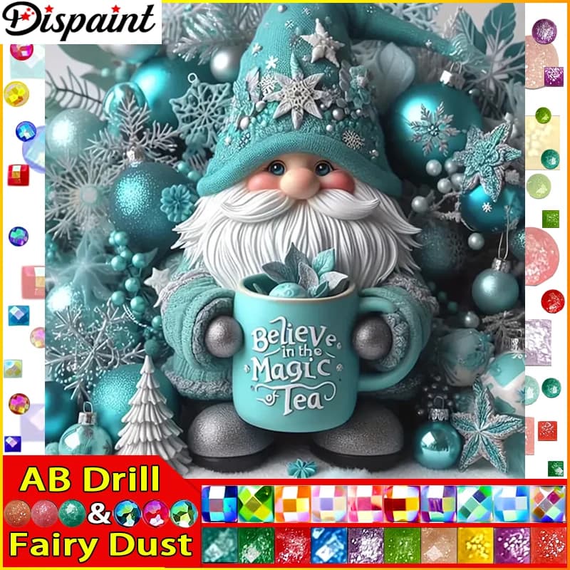 Dispaint Fairy Dust AB Diamond Painting Full Square/Round Diamond "Tree Dwarf" Pattern Embroidery Cross Stitch 5D Rhinestone