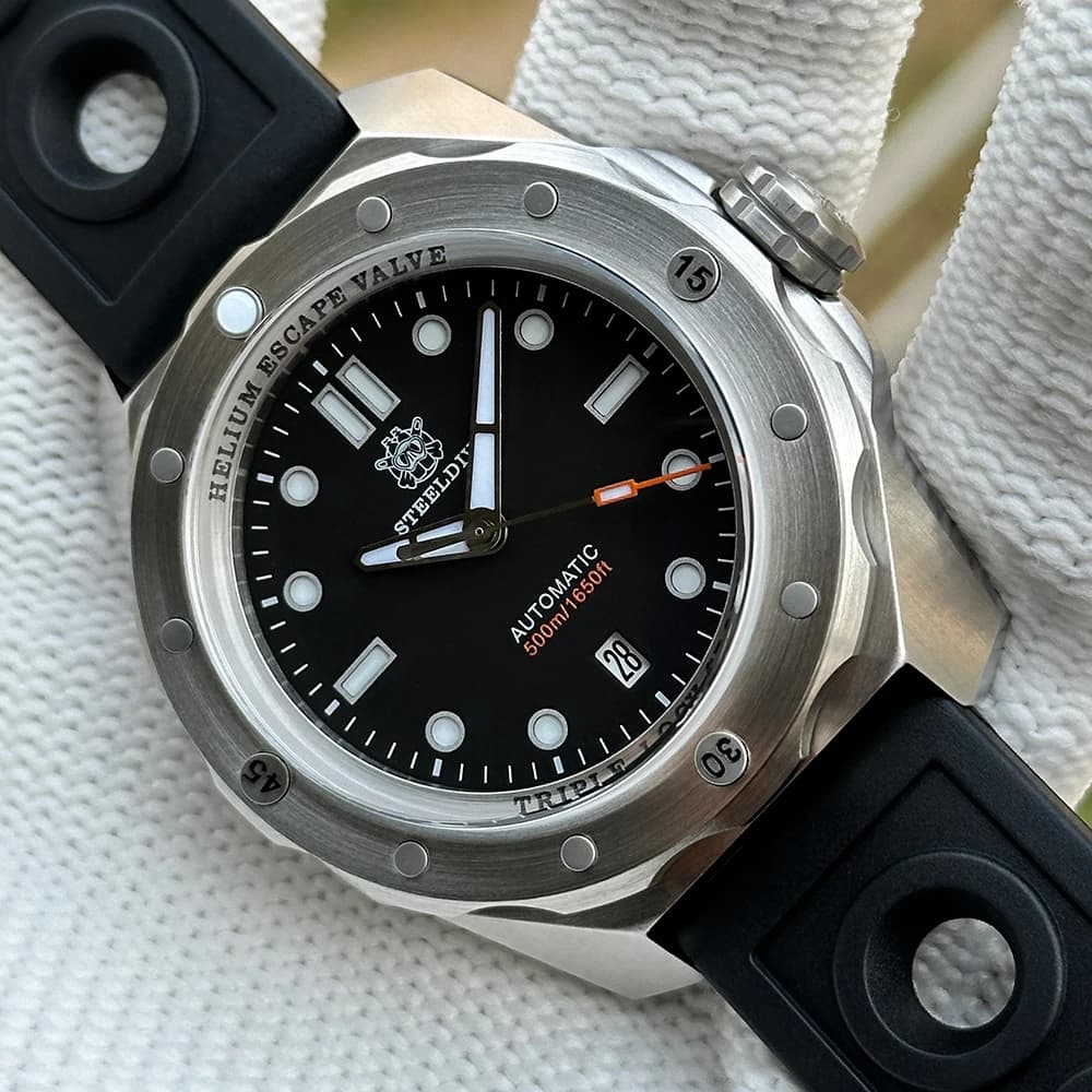STEELDIVE Official SD1960 Super Bright 45MM Case Stainless Steel Bezel Sapphire Glass Waterproof 500M Men's Watch Automatic NH35