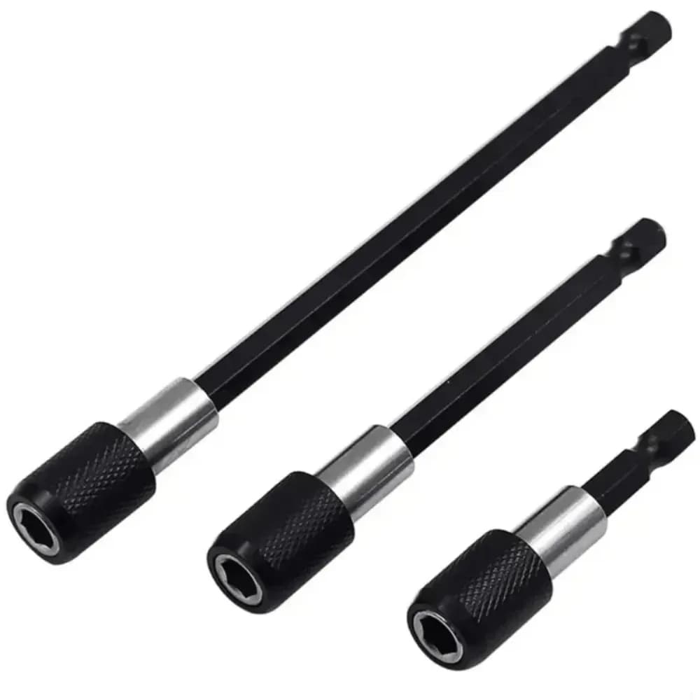 Quick Release Hex Extension Rod Set - Adjustable Length Tool Used for Electric Drill & Screwdriver
