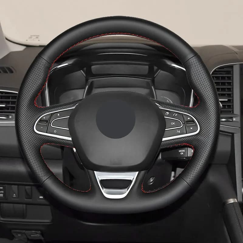 Hand Sewing Perforated Microfiber Leather Car Steering Wheel Cover For Renault Megane 4 Kadjar Koleos Talisman Scenic 2016 2017
